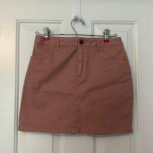 FOREVER 21 Mini Pink Coral Peach Cotton Jean Skirt Size Small